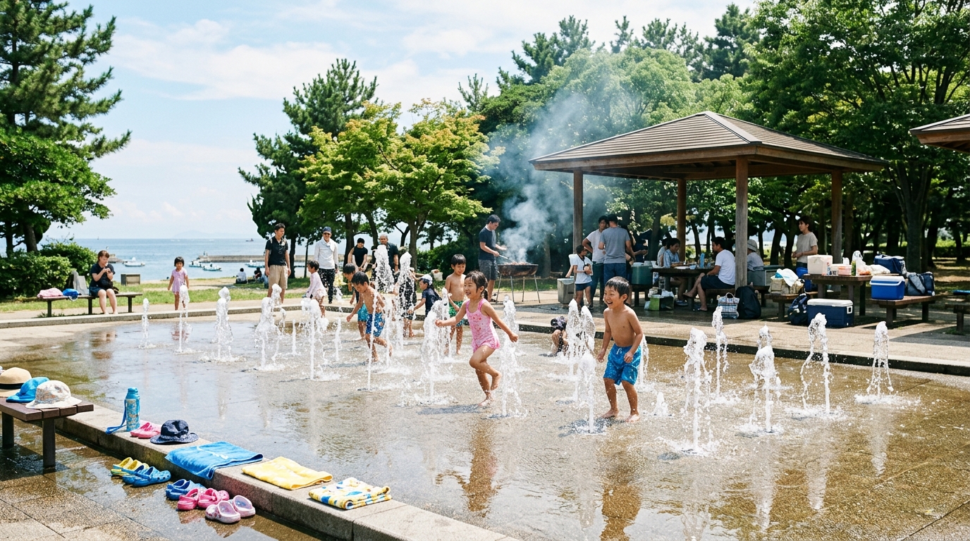 BBQ・水遊び・アウトドアを楽しむ公園